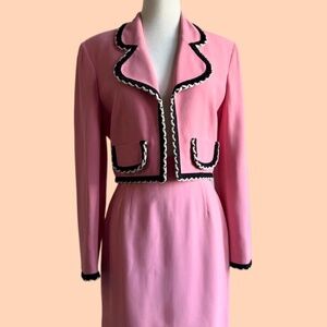 Rare 1990's vintage Moschino Cheap and Chic pink skirt suit